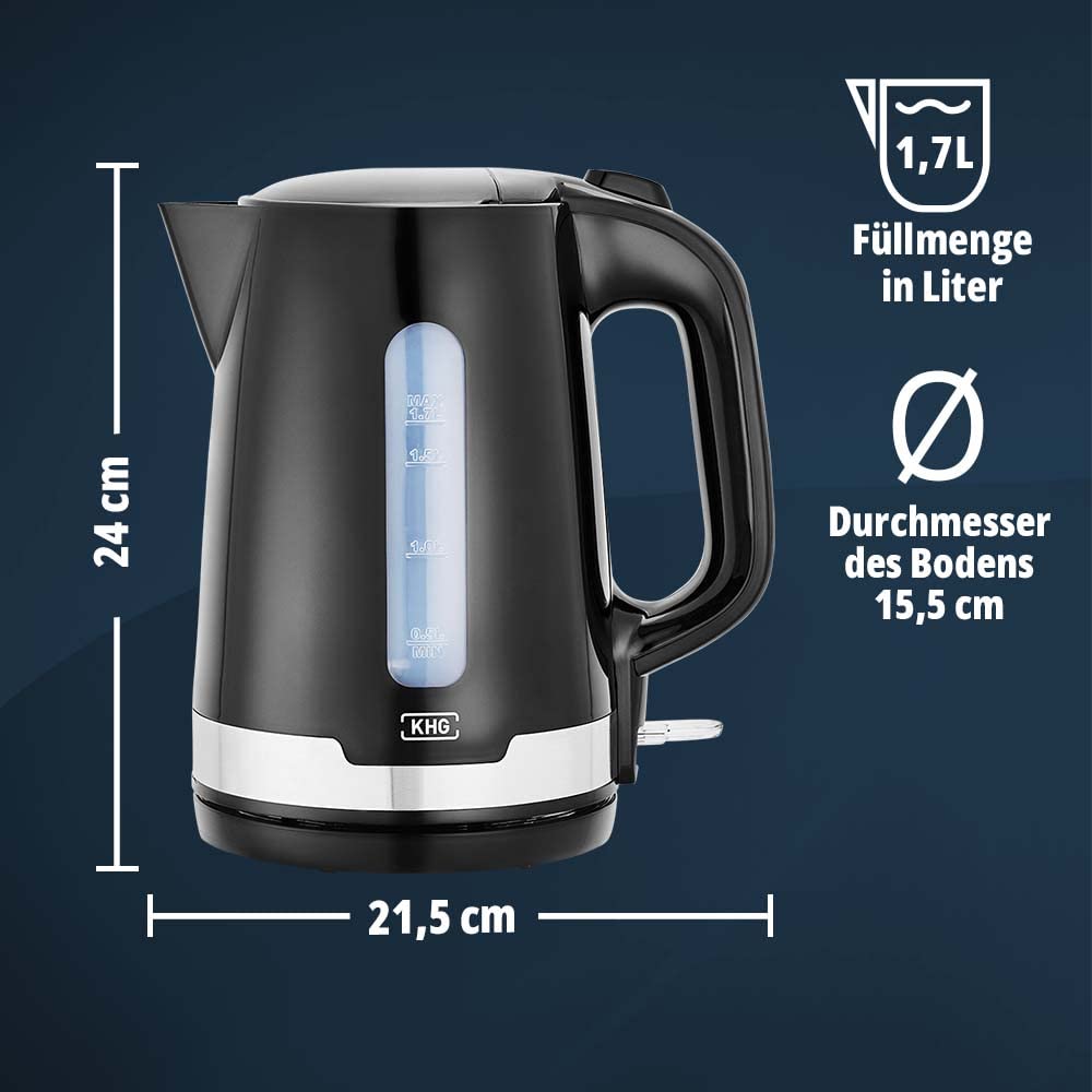 Frühstücksset 3-teilig Schwarz Wasserkocher Toaster Kaffeemaschine - Bild 4