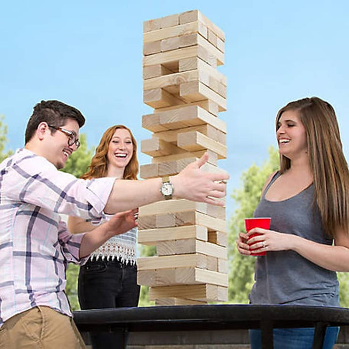 Riesenwackelturm Holz 54 Blöcke Jumbo Stapelspiel Indoor &amp; Outdoor - Bild 8
