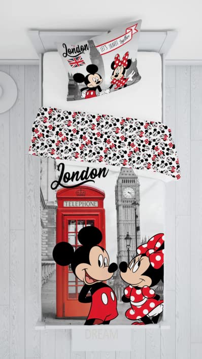 Kinderbettwäsche Mickey &amp; Minnie London Baumwolle 140x200 cm - Bild 4