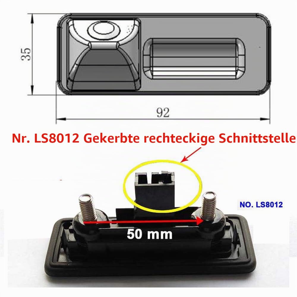 Rückfahrkamera Kofferraumgriff HD CCD für VW Skoda Audi A1 - Bild 2