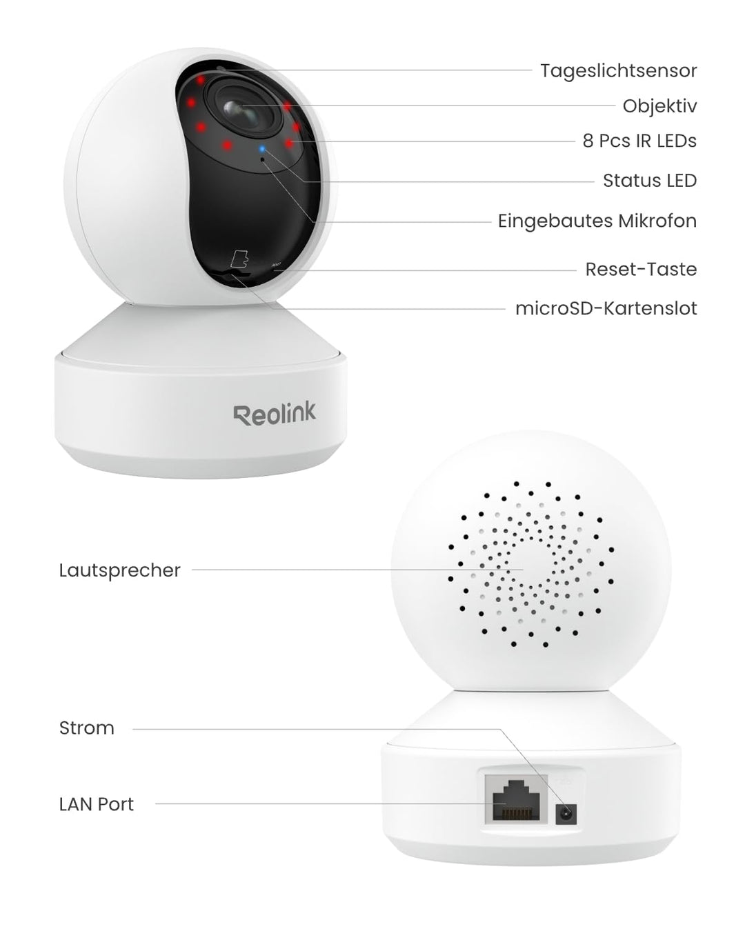 PTZ Überwachungskamera Innen 4K WLAN mit 3x optischem Zoom - Bild 8
