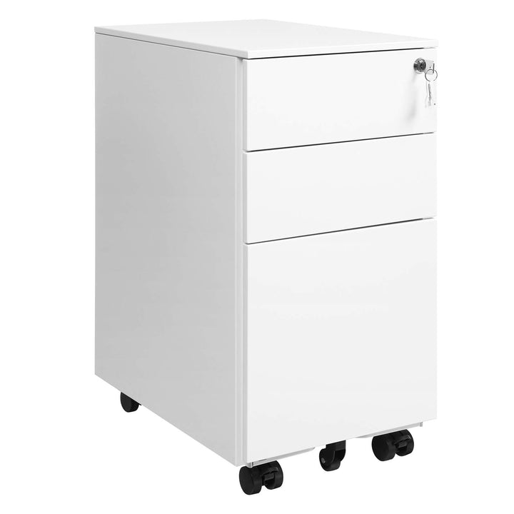 Rollcontainer mit 3 Schubladen Stahl abschliessbar 45x30x60 cm