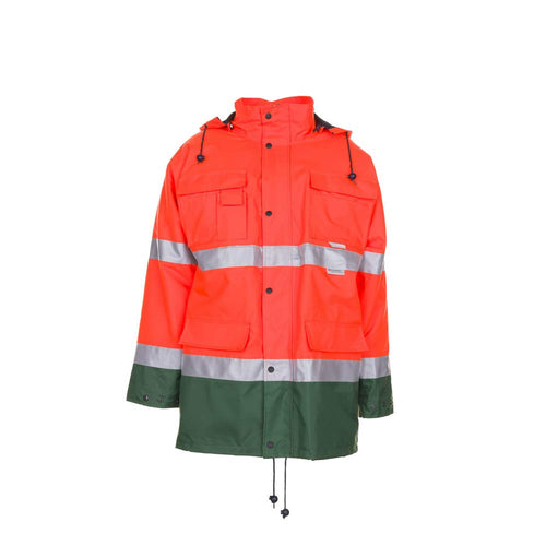 Warnschutz Parka Orange/Grün Gr. XXL wasserdicht atmungsaktiv