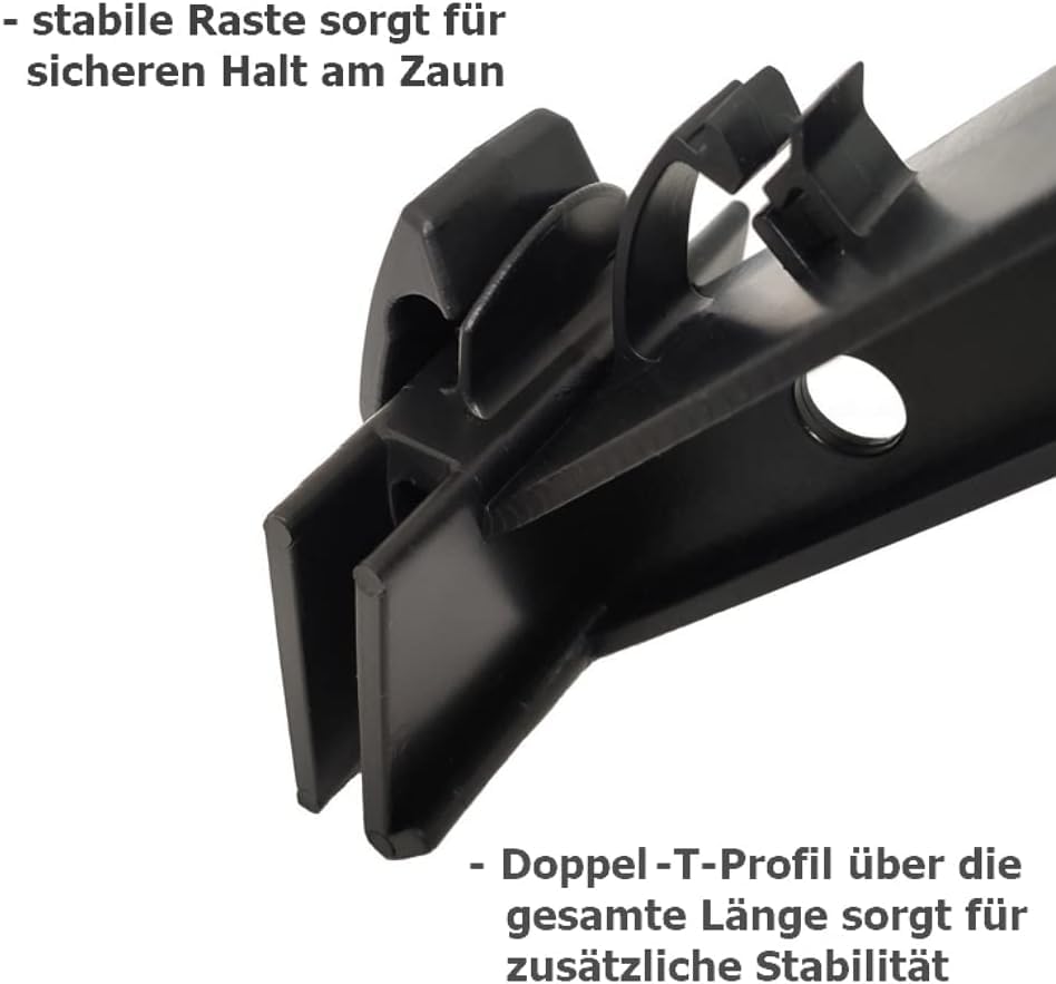 Überkletterschutz Doppelstabmattenzaun 45° Ausleger 10er-Set schwarz - Bild 6