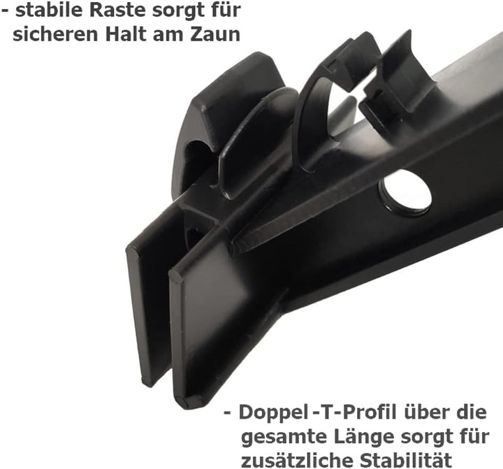 Überkletterschutz Doppelstabmattenzaun 45° Ausleger 10er-Set schwarz - Bild 6