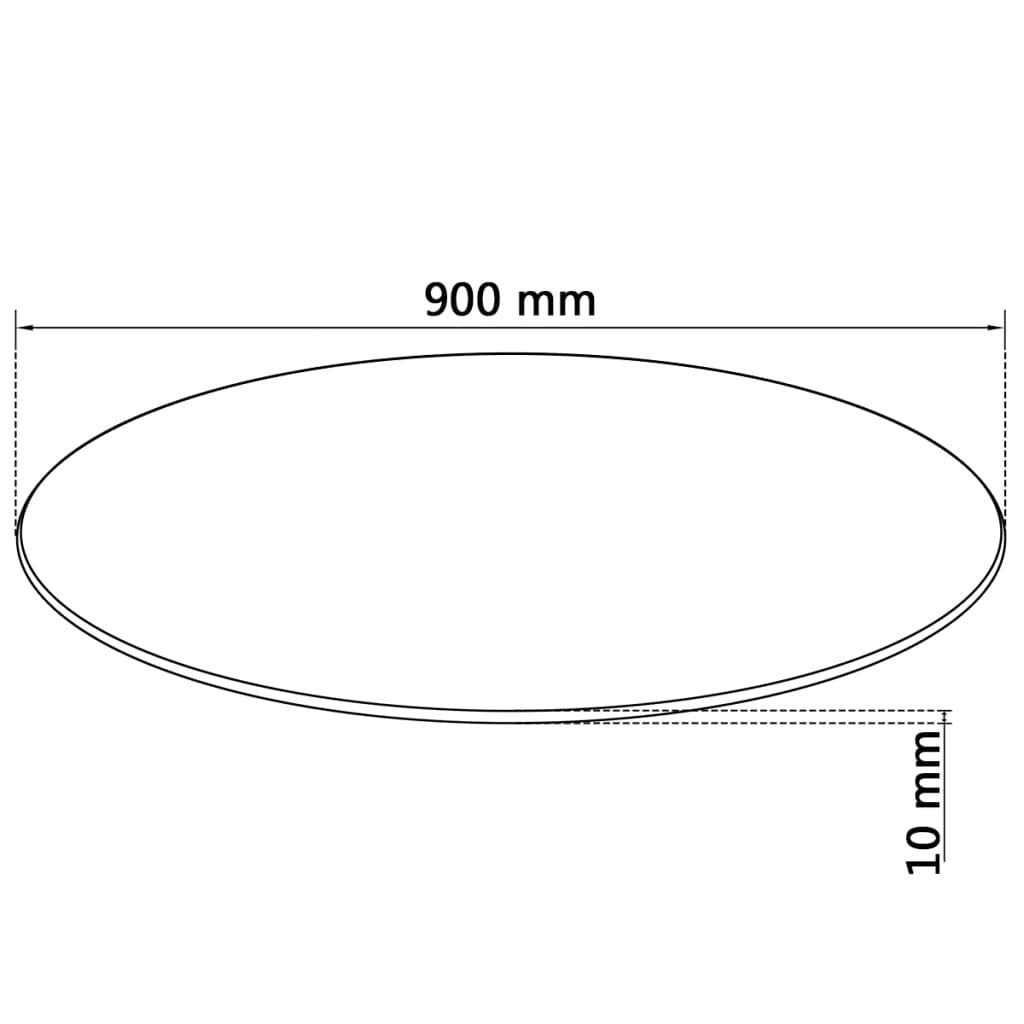 Tischplatte Glas Rund 90 cm Schwarz für Ess- und Couchtisch - Bild 2