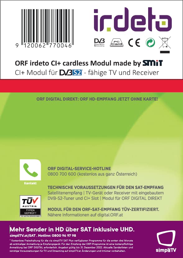 CI+ Modul Dual-Entschlüsselung ORF Digital Direkt kartenlos CI+ 1.4 - Bild 3