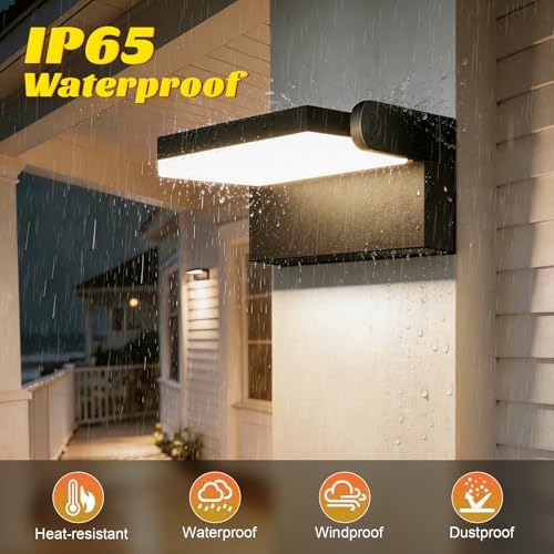 LED Wandleuchte Aussen Schwarz 60W 5000lm 360° schwenkbar IP65 - Bild 3