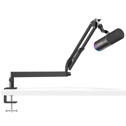 Dynamisches USB/XLR Mikrofon mit RGB, Nierencharakteristik, Mikrofonarm