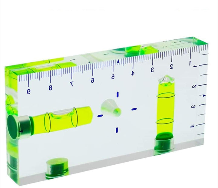 Wasserwaage T-Form Acryl mit 3 Magneten, 95x51x13 mm