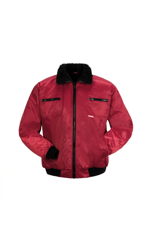 Pilotenjacke Outdoor wasserabweisend mit Webpelz Grösse L Rot