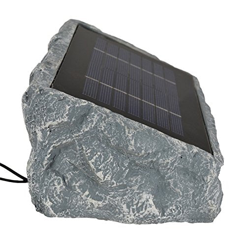 Solar Teichpumpe mit Akku und LED Steindesign Polyresin 2W - Bild 3