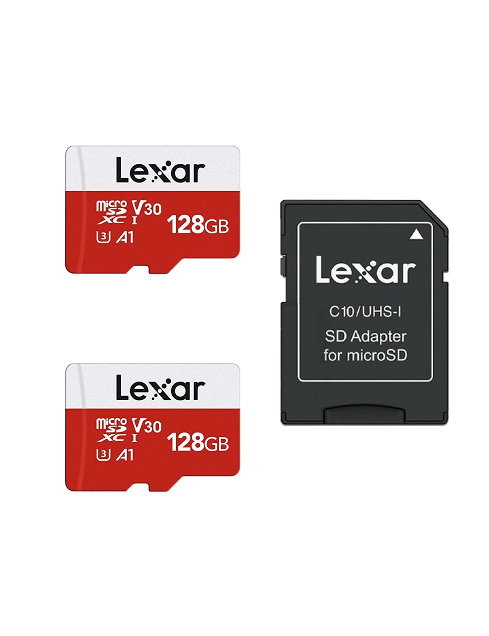 Micro SD Karte 128GB 2er-Pack mit Adapter UHS-I U3 Class 10 A1