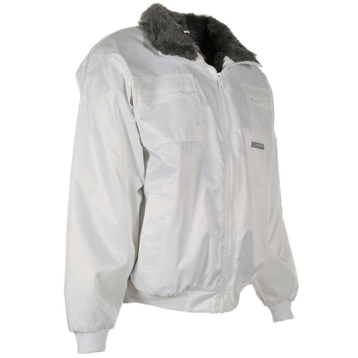 Pilotenjacke wasserabweisend mit Webpelzfutter Grösse L Weiss - Bild 4