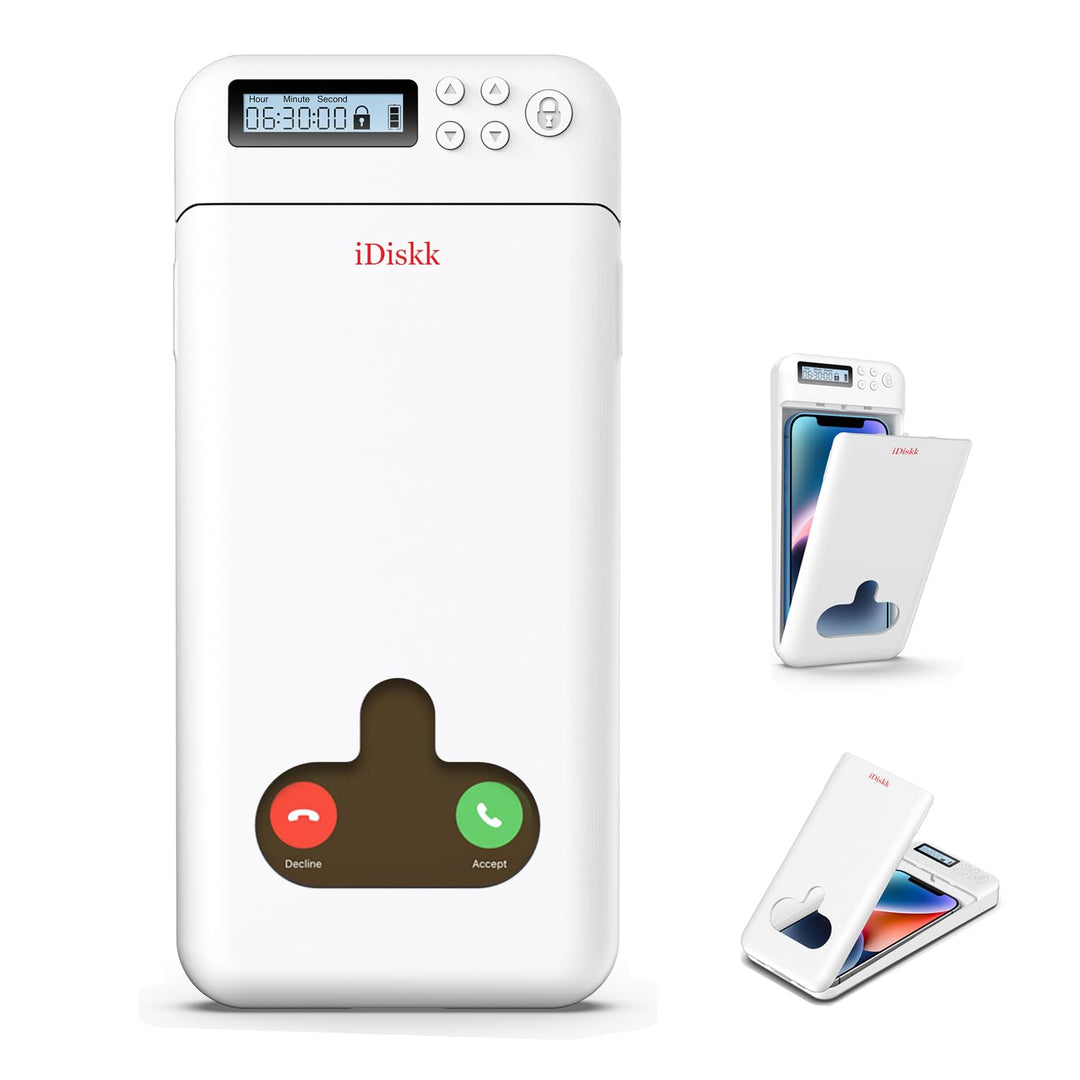 Handy-Sperrbox mit Timer für iPhone und Android, ABS, Weiss