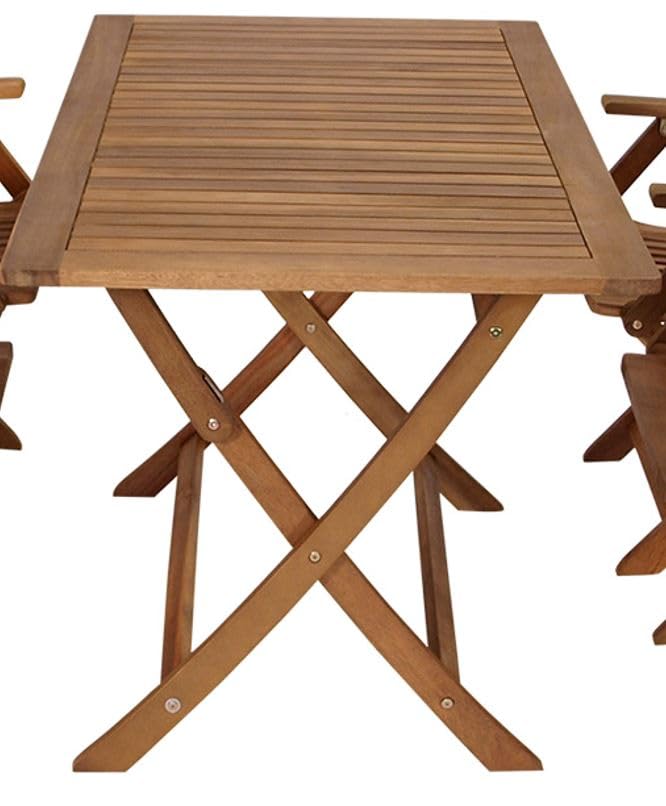 Klapptisch Garten Akazienholz geölt 120x70cm rechteckig FSC - Bild 4