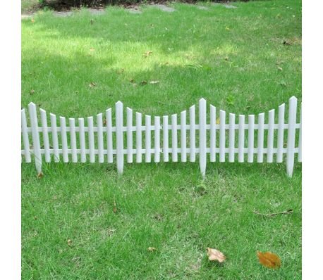 Beetumrandung Kunststoff Weiß 10 m Gartenzaun 17-teilig - Bild 5