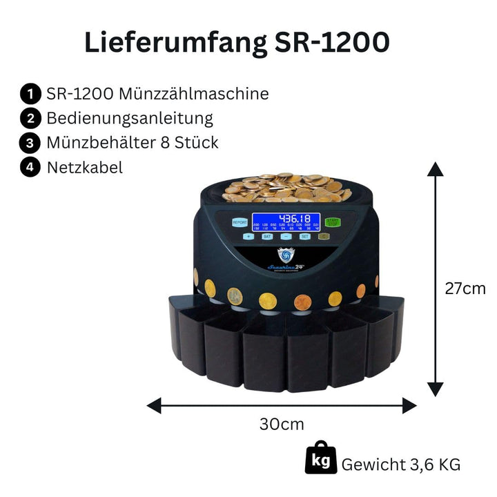 Münzsortierer &amp; Münzzähler Euro 1 Cent–2 Euro mit LCD-Display - Bild 3
