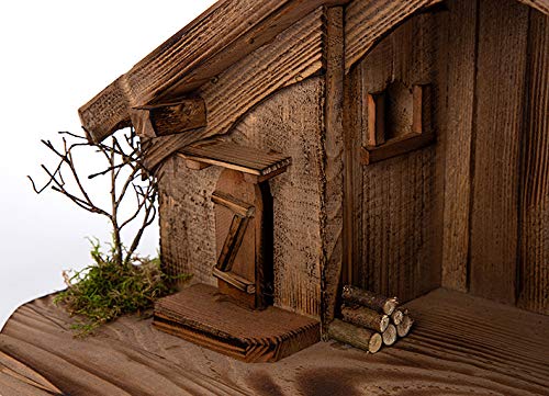 Weihnachtskrippe Holz handgefertigt 52x25x25 cm Tischkrippe - Bild 4