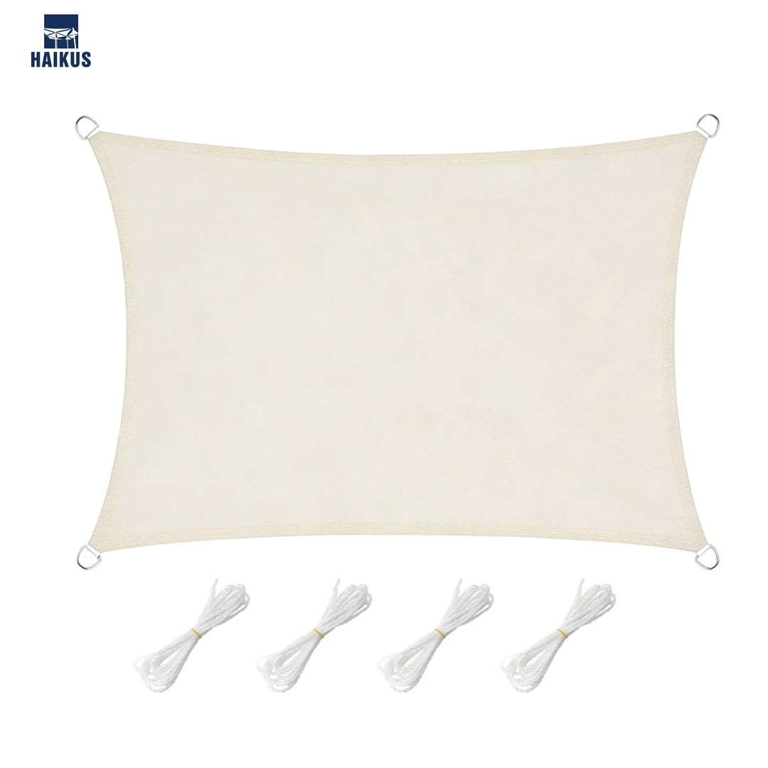 Sonnensegel Wasserdicht Rechteckig 3x4m PES Polyester UPF 50+ Creme - Bild 2