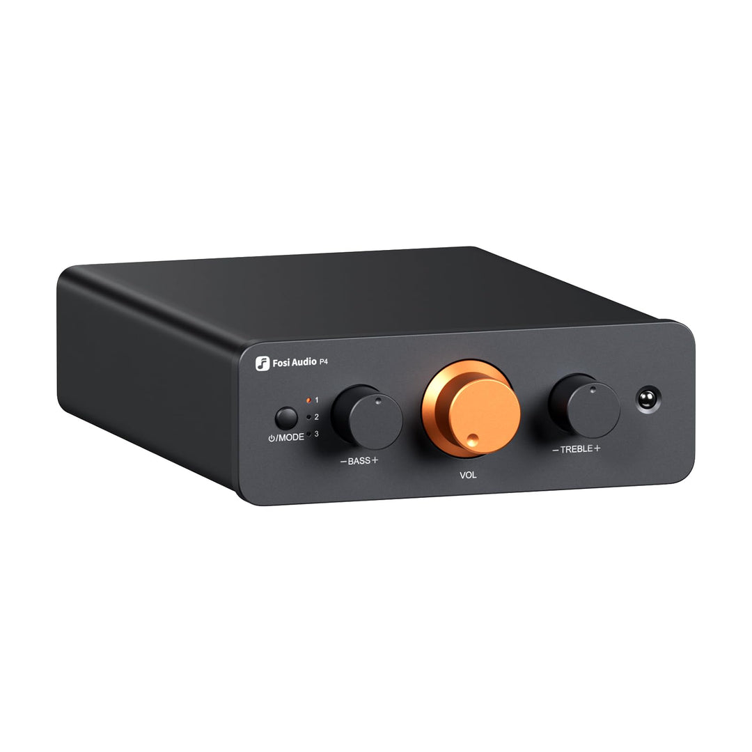 Stereo Vorverstärker Mini 3x RCA Eingang Fernbedienung Bass/Höhen
