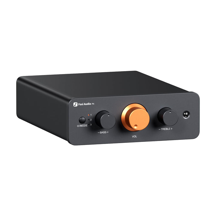 Stereo Vorverstärker Mini 3x RCA Eingang Fernbedienung Bass/Höhen