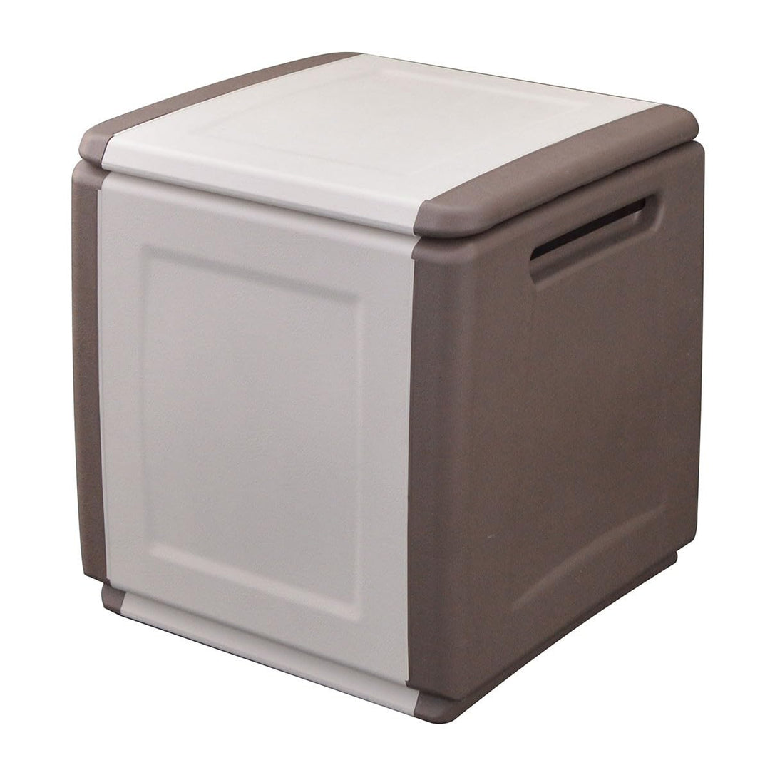 Gartenbox Kissenbox 130 Liter Taupe/Ecru-weiss wetterfest