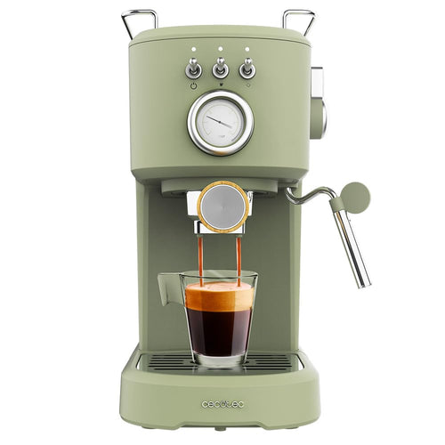 Espressomaschine 20 bar Thermoblock Dampfdüse Retro-Design Grün