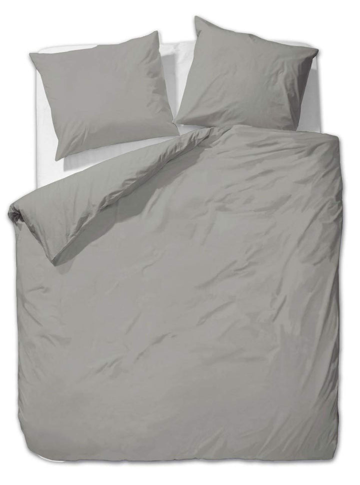 Mako-Satin Bettwäsche 4-teilig 135x200 cm Taupe Baumwolle