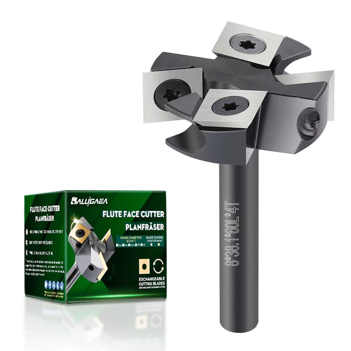 Planfräser 38,1 mm Schnittdurchmesser 8 mm Schaft für Oberfräse CNC