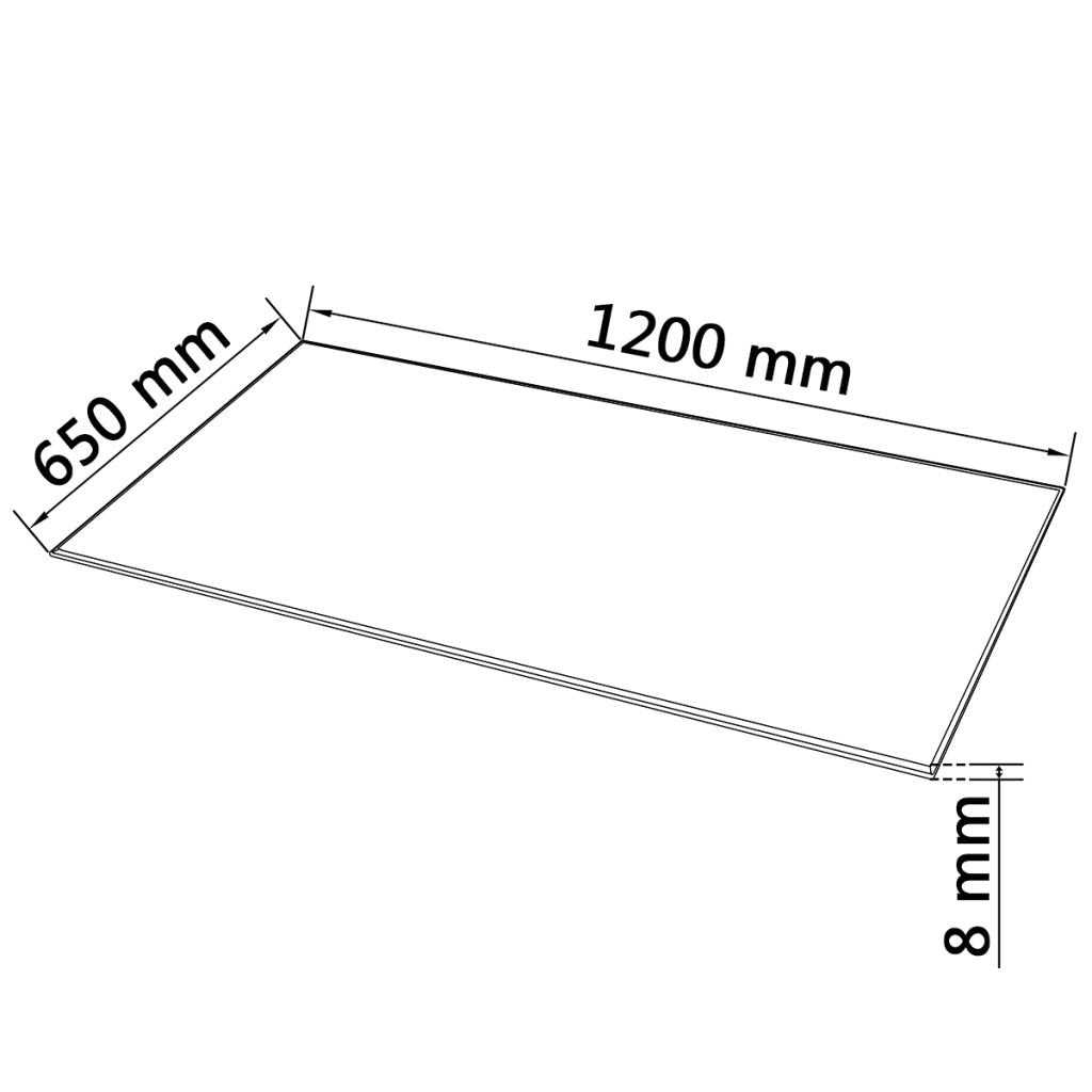 Tischplatte Glas Schwarz Gehärtet Rechteckig 120 x 65 cm - Bild 2
