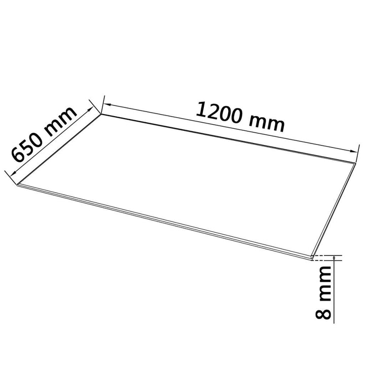 Tischplatte Glas Schwarz Gehärtet Rechteckig 120 x 65 cm - Bild 2