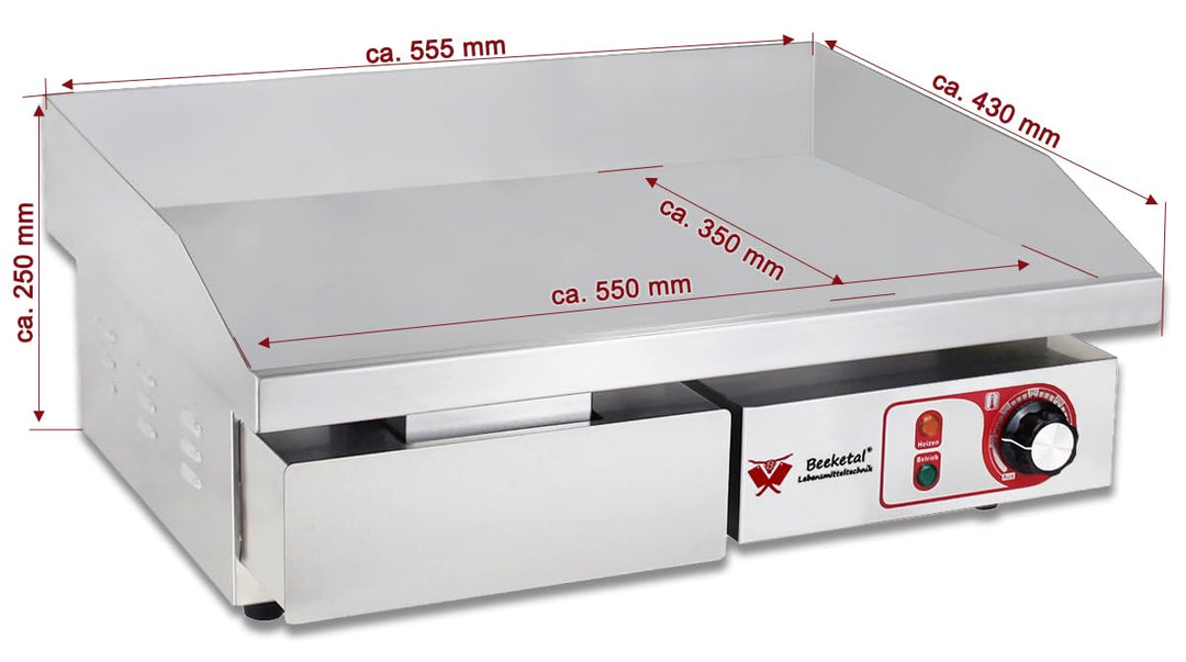 Elektro-Grillplatte Gastro 3000W Carbonstahl 550x350mm - Bild 3