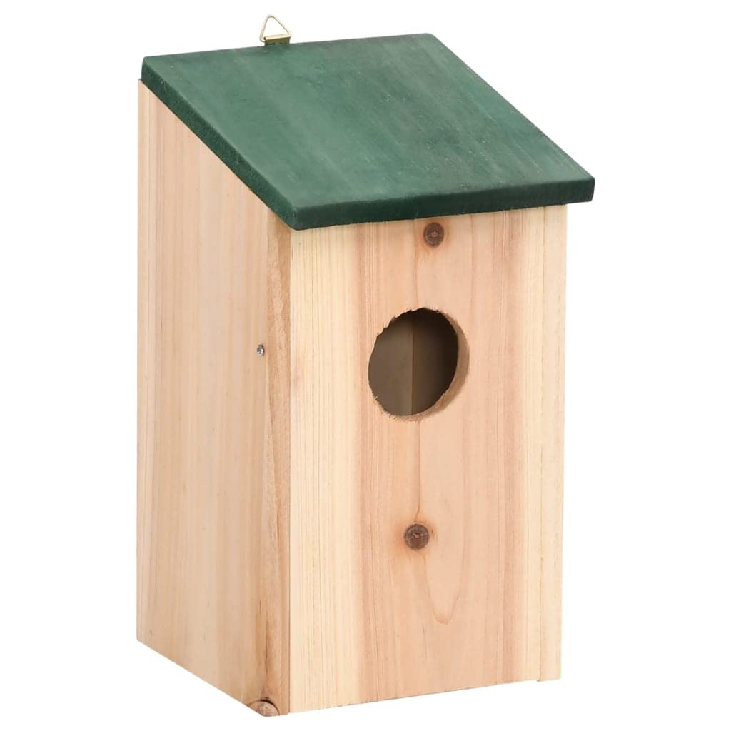 Vogelhaus Kiefernholz 12x12x22 cm mit Metallbügel 4er-Set - Bild 5