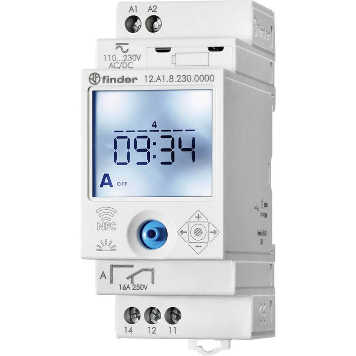 Zeitschaltuhr Hutschiene 230V AC Astro-Programm NFC 16A 1 Wechsler