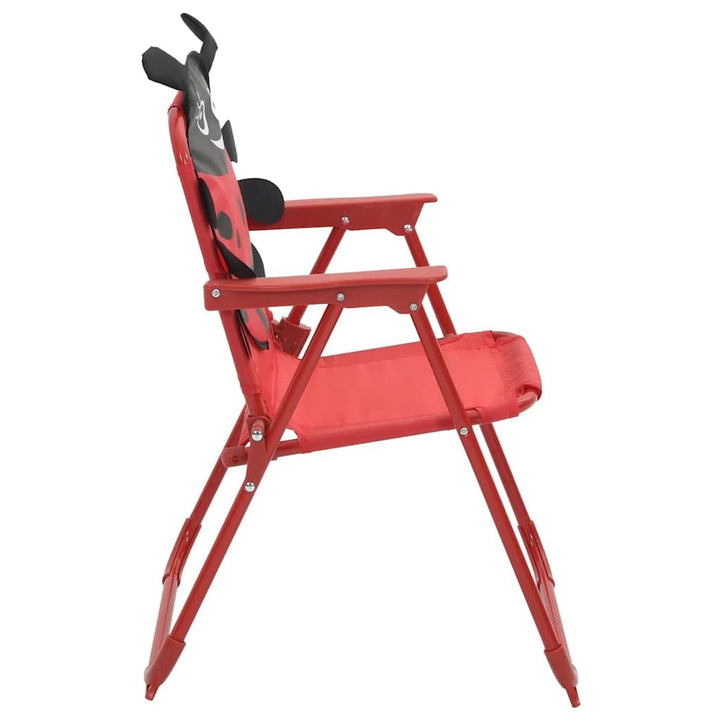 Kinder-Bistro-Set 3-teilig mit Sonnenschirm Stahl Rot Outdoor - Bild 9