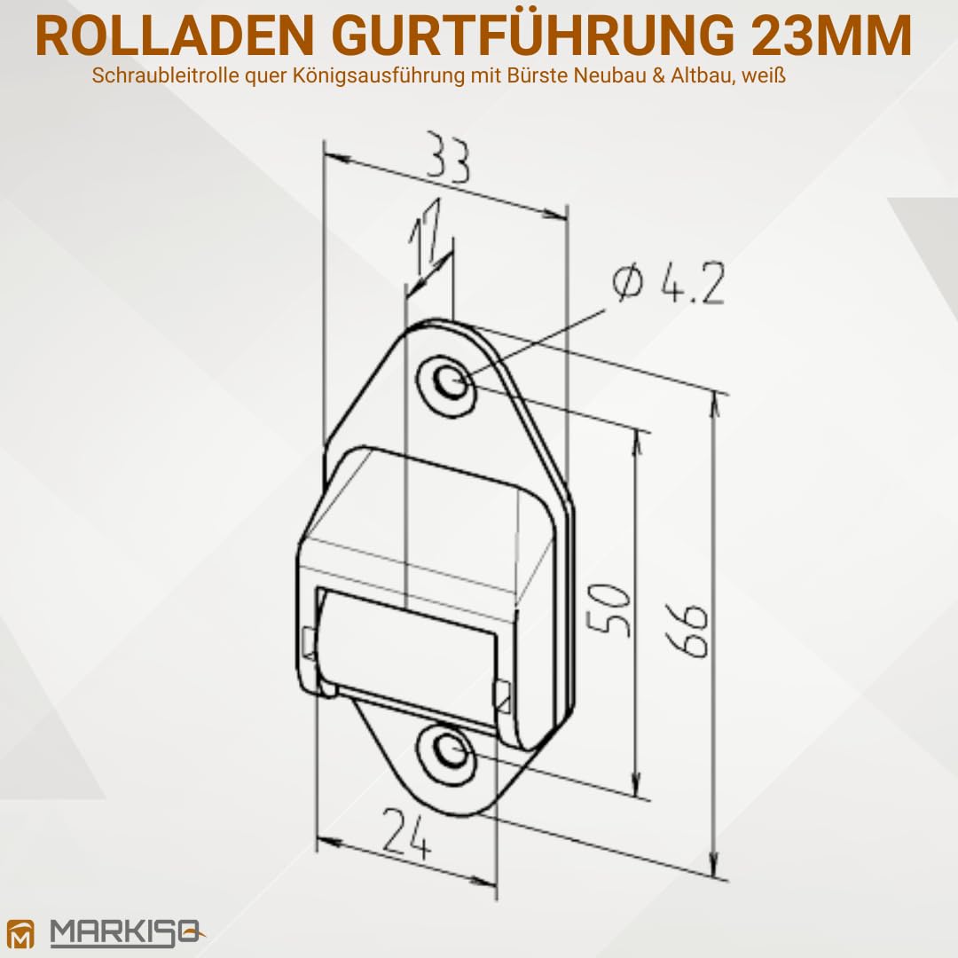 Rolladen Gurtführung Stahlrolle mit Bürstendichtung 23mm 5er-Set - Bild 3