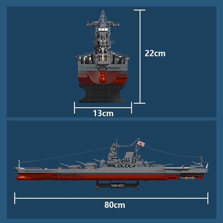 Yamato Schlachtschiff Klemmbausteine WWII 1:300 – 2569 Teile - Bild 9