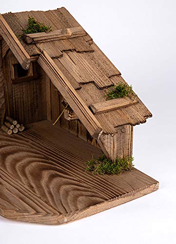 Weihnachtskrippe Holz handgefertigt 52x25x25 cm Tischkrippe - Bild 5