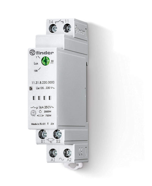 Dämmerungsschalter Reiheneinbau 16A 230V AC mit Aussensensor 17,5mm