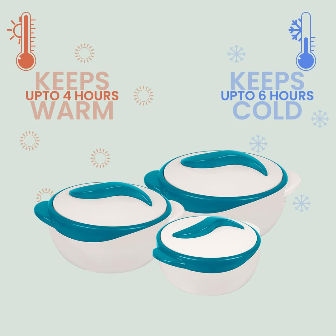 Thermo-Schüssel mit Deckel 3er-Set Türkis für Salat und Suppe - Bild 7