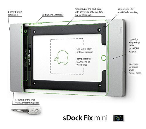 iPad mini Wandhalterung abschließbar mit Lightning-Dock silber - Bild 2