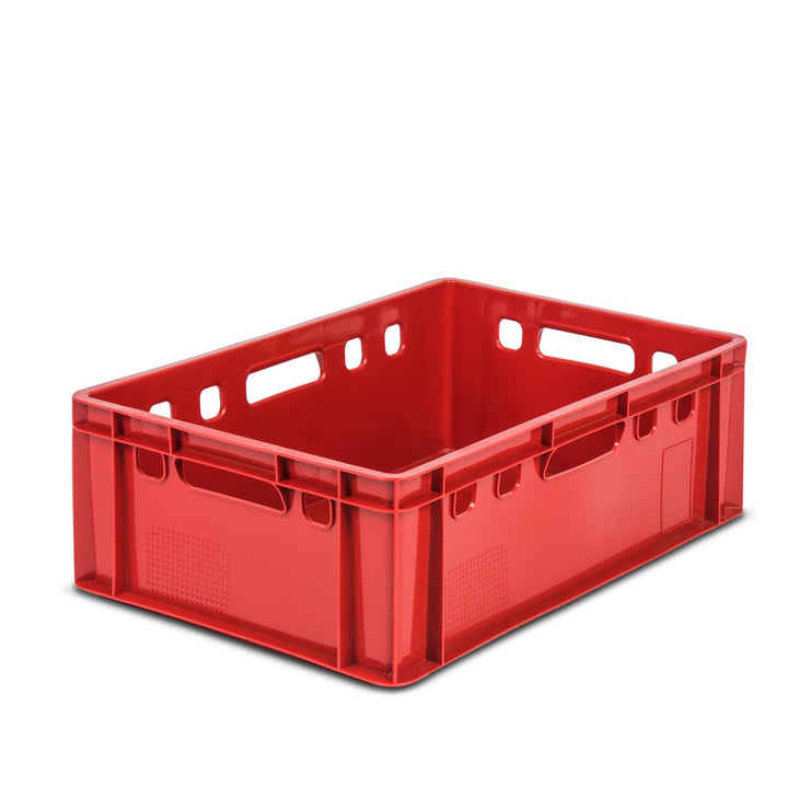 Fleischerkiste Kunststoff HDPE rot stapelbar 60x40x20 cm 5er-Set - Bild 3