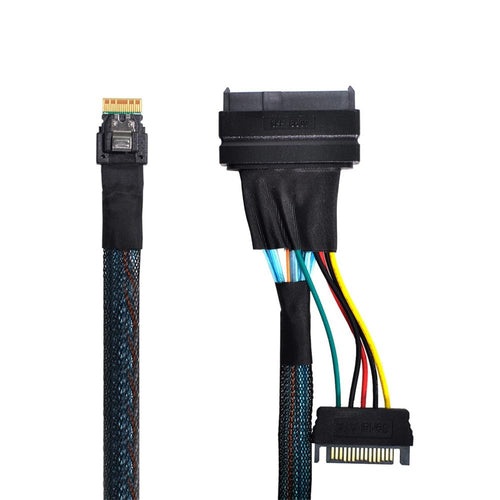 SFF-8639 auf SFF-8654 4i NVMe PCIe SSD Kabel 50 cm für U.2 SSDs