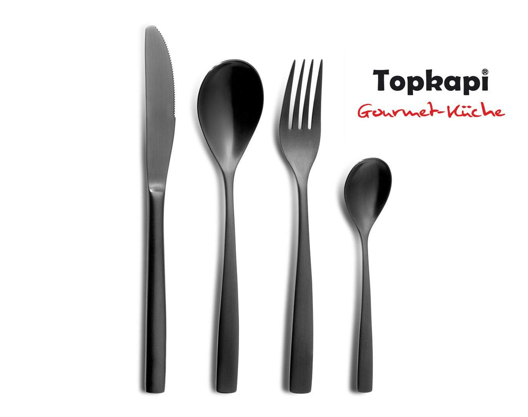 Besteck-Set Schwarz Edelstahl 24-teilig für 6 Personen - Bild 2