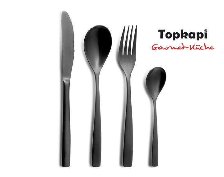 Besteck-Set Schwarz Edelstahl 24-teilig für 6 Personen - Bild 2