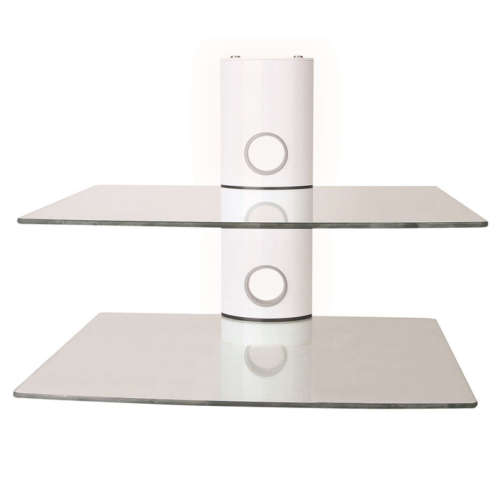 HiFi Wandregal schwebend Glas 40 cm tief 1 Boden Weiss - Bild 2