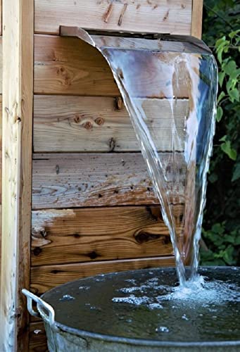 Edelstahl Wasserfall 60 cm Breite mit LED warmweiss für Pool und Teich - Bild 4
