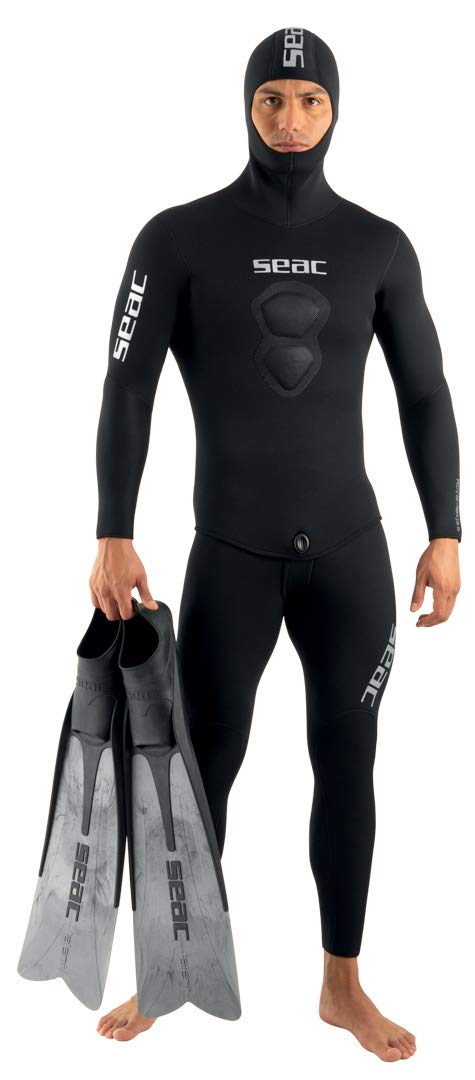 Freediving-Anzug Neopren 5 mm zweiteilig Latzhose und Kapuzenjacke