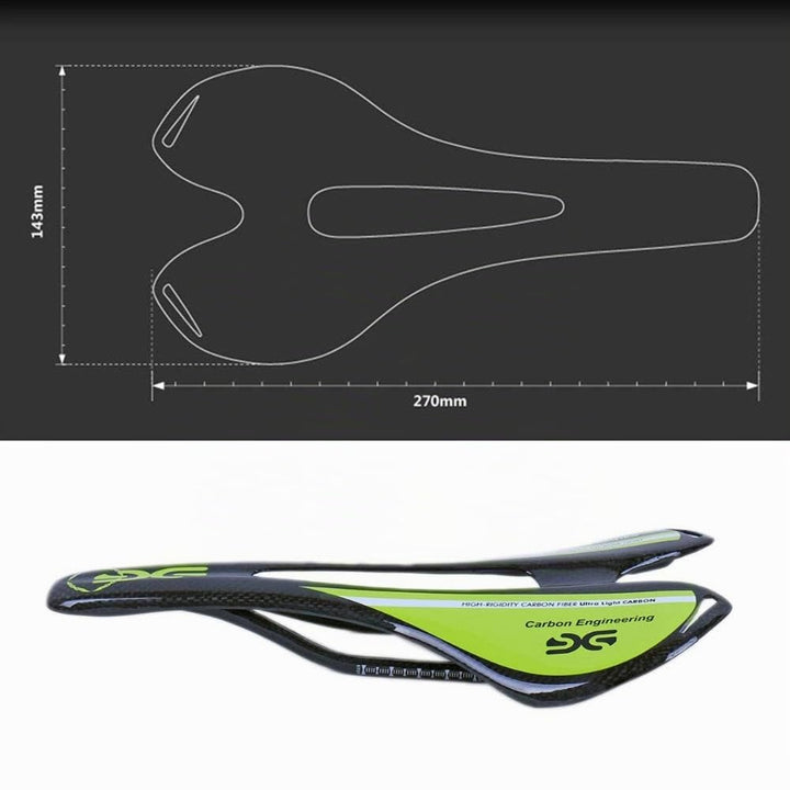 Carbon Fahrradsattel MTB/Rennrad Hohlkanal 3K glänzend Grün - Bild 3